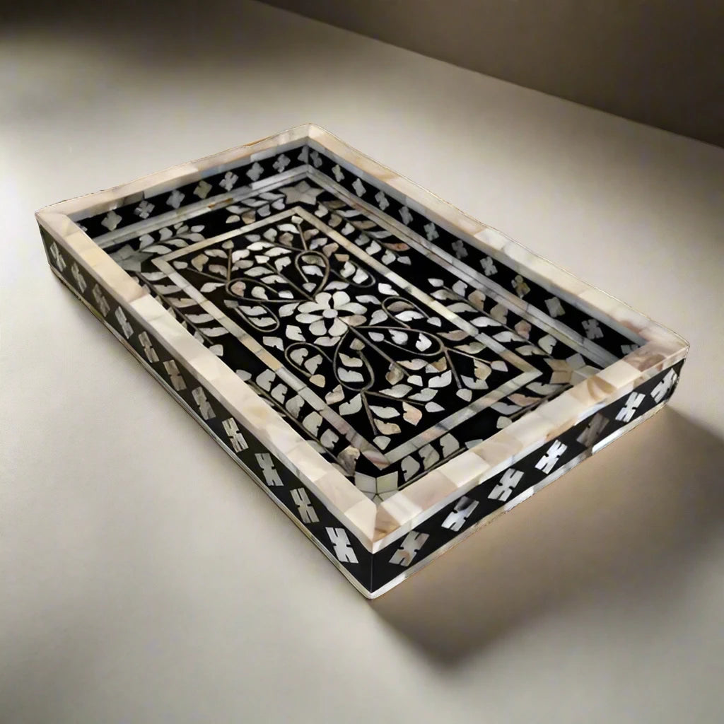 Mother of pearl inlay Rectangle  Serving Tray