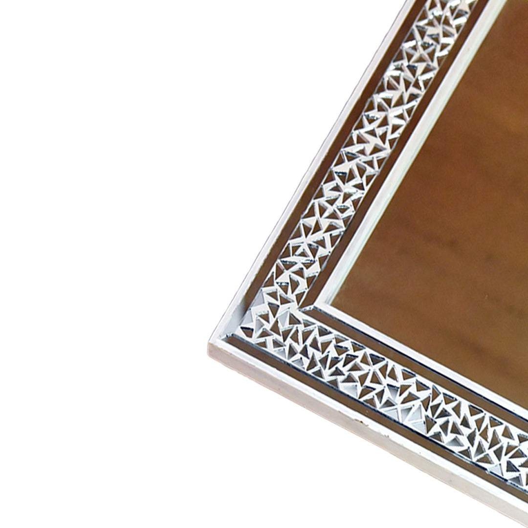 Beautiful Handmade Decorative Square Glass Mirror Inlay/ Thikri Art