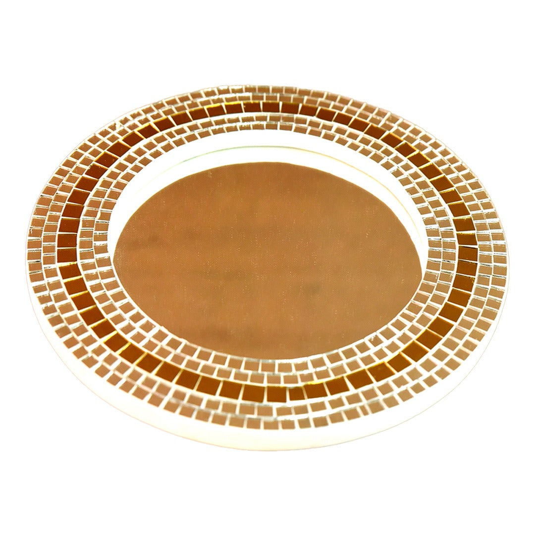 Beautiful Handmade Decorative Round Glass Mirror Inlay/ Thikri Art