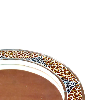 Beautiful Handmade Decorative Round Glass Mirror Inlay/ Thikri Art