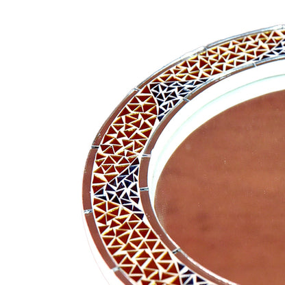 Beautiful Handmade Decorative Round Glass Mirror Inlay/ Thikri Art