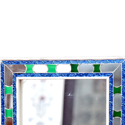 Beautiful Handmade Decorative Rectangle Glass Mirror Inlay/ Thikri Art