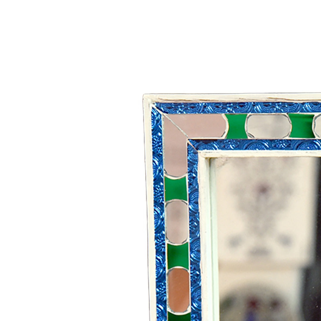 Beautiful Handmade Decorative Rectangle Glass Mirror Inlay/ Thikri Art