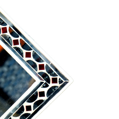 Beautiful Handmade Decorative Rectangle Glass Mirror Inlay/ Thikri Art