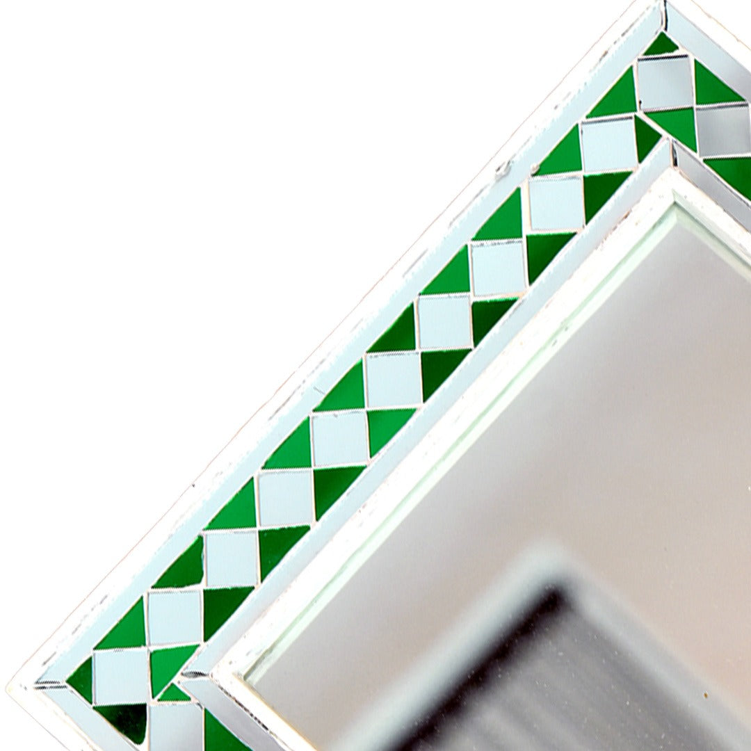 Beautiful Handmade Decorative Rectangle Glass Mirror Inlay/ Thikri Art