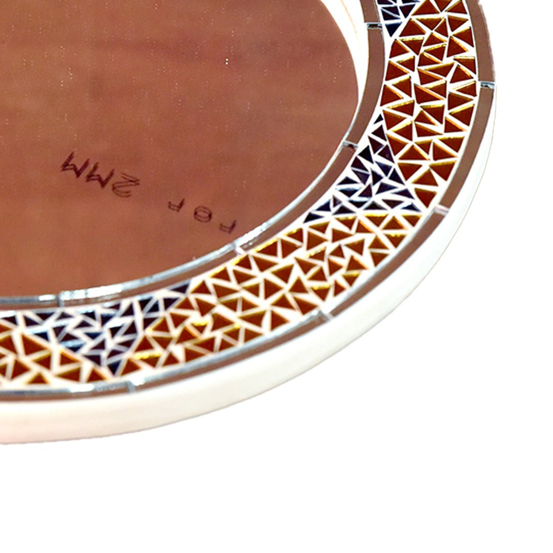 Beautiful Handmade Decorative Round Glass Mirror Inlay/ Thikri Art