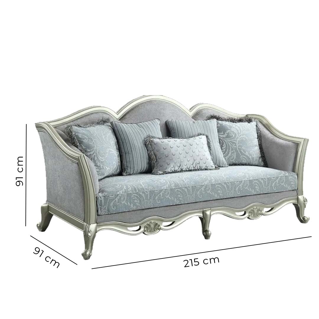 Handcrafted Royal Wooden Sofa- Metal Polish