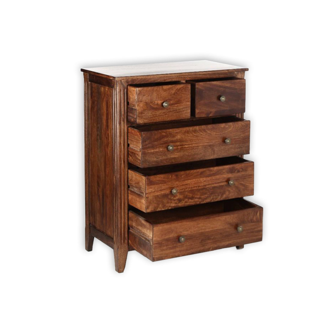 Classic  5-Drawer Wooden Chest / Timeless Storage Solution